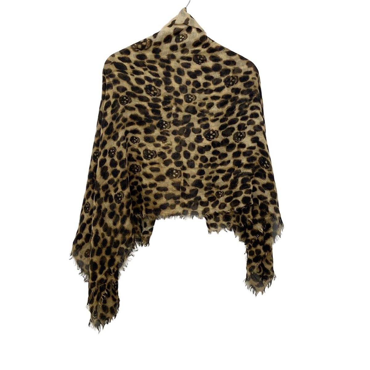 ALEXANDER McQUEEN シルク ストール トランプ スカル パープル