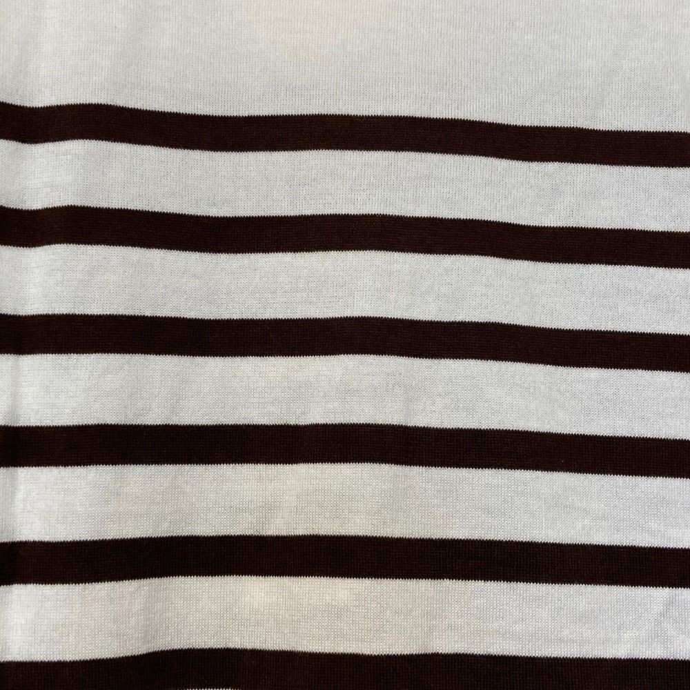 新品！未使用！Drawer ドゥロワー 18Gコットンボーダーニット カットソー 美品 Drawer ドゥロワー 18Gコットンボーダークルーネックニット