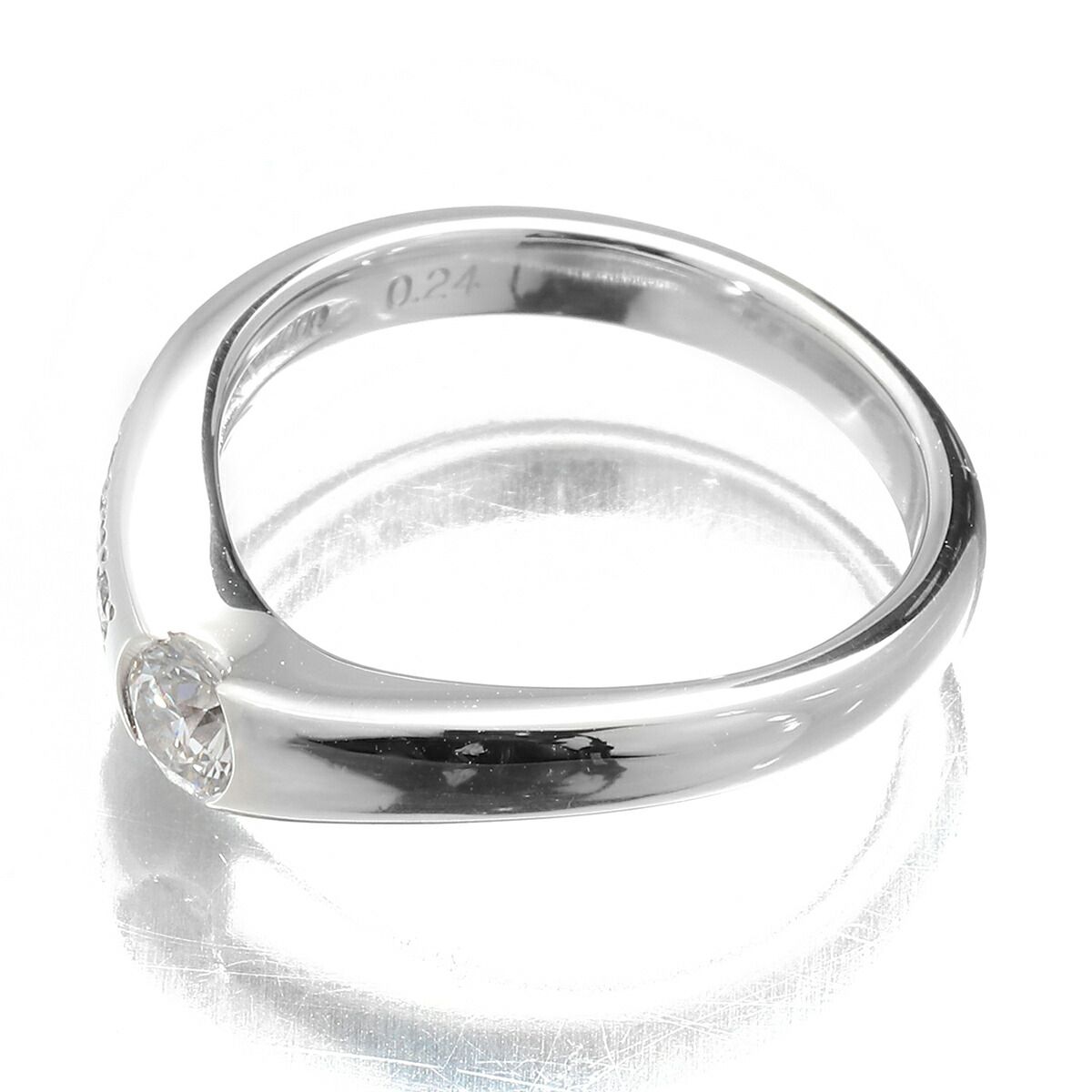 タサキ V字リング 指輪 ダイヤモンド 0.24ct Pt1000 11号 TASAKI 中古 