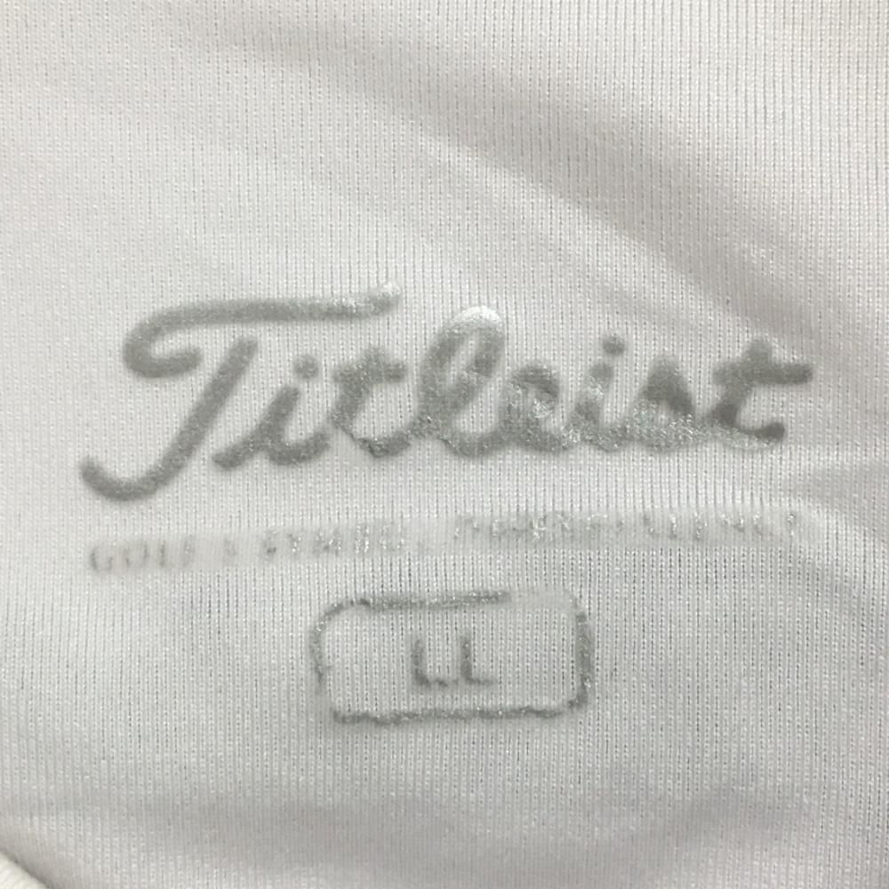 タイトリスト 半袖ポロシャツ 白 ロゴ刺しゅう メンズ LL ゴルフウェア TITLEIST