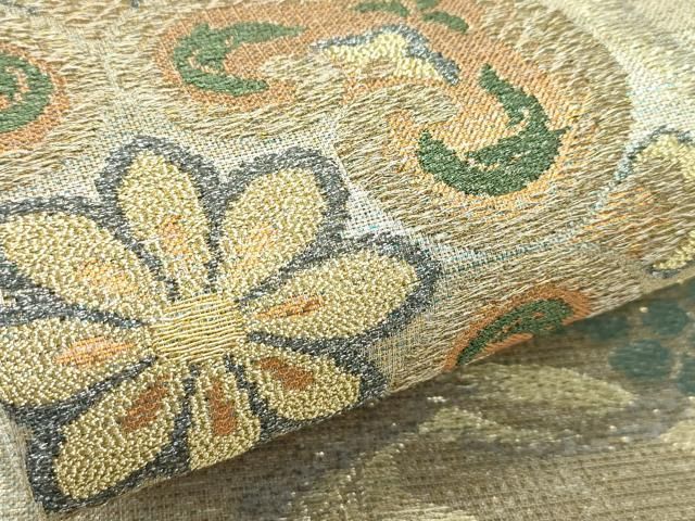 平和屋本店□極上 創業280年 誉田屋源兵衛 六通柄袋帯 額縁仕立て 綾  