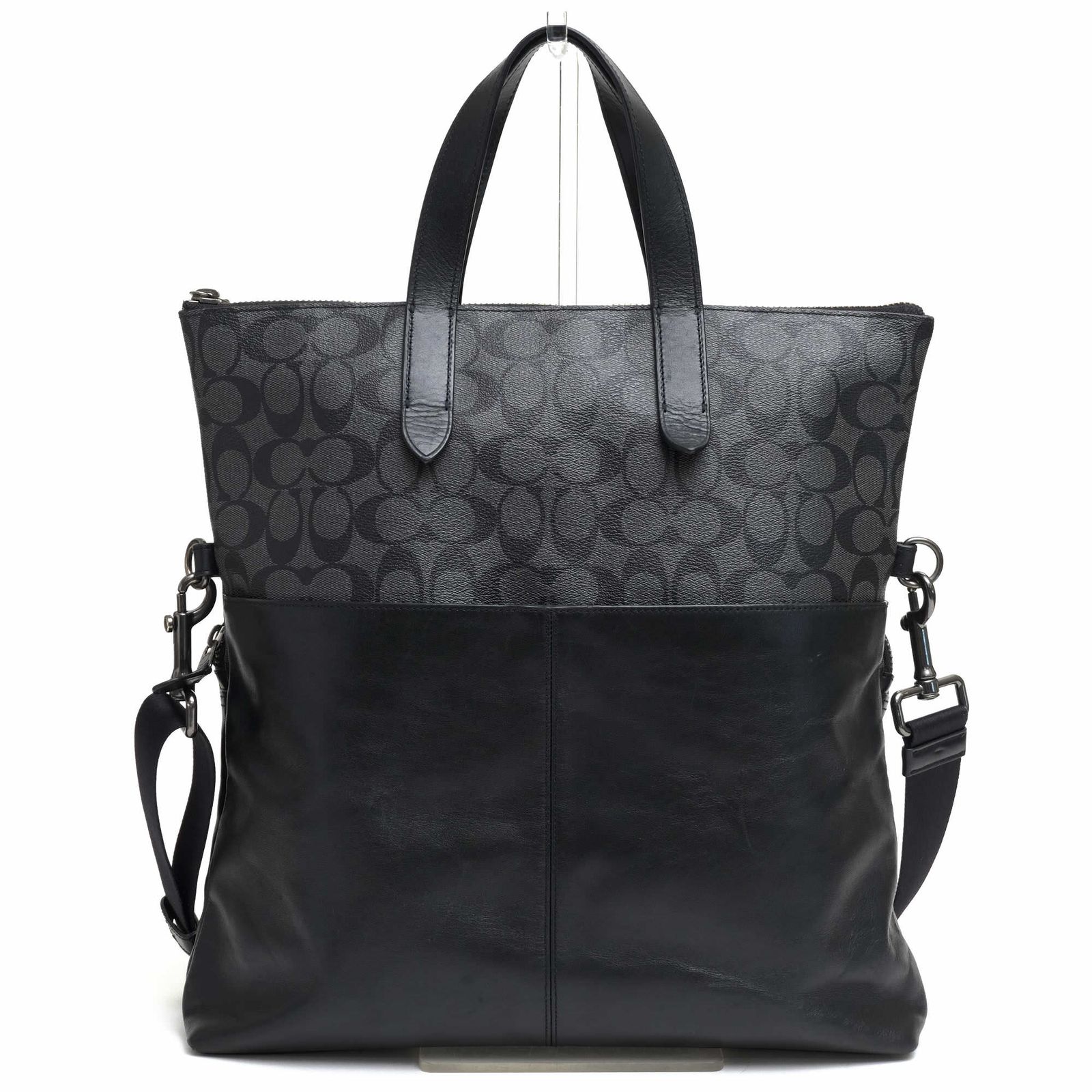 コーチシグネチャー 2WAYトートバッグ 1円 □美品□ COACH コーチ 