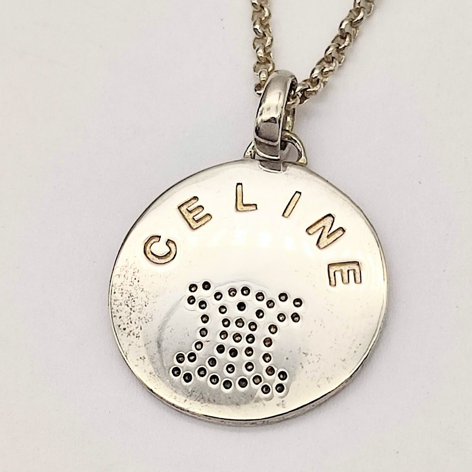 美品】CELINE セリーヌ ロゴネックレス SILVER シルバー925