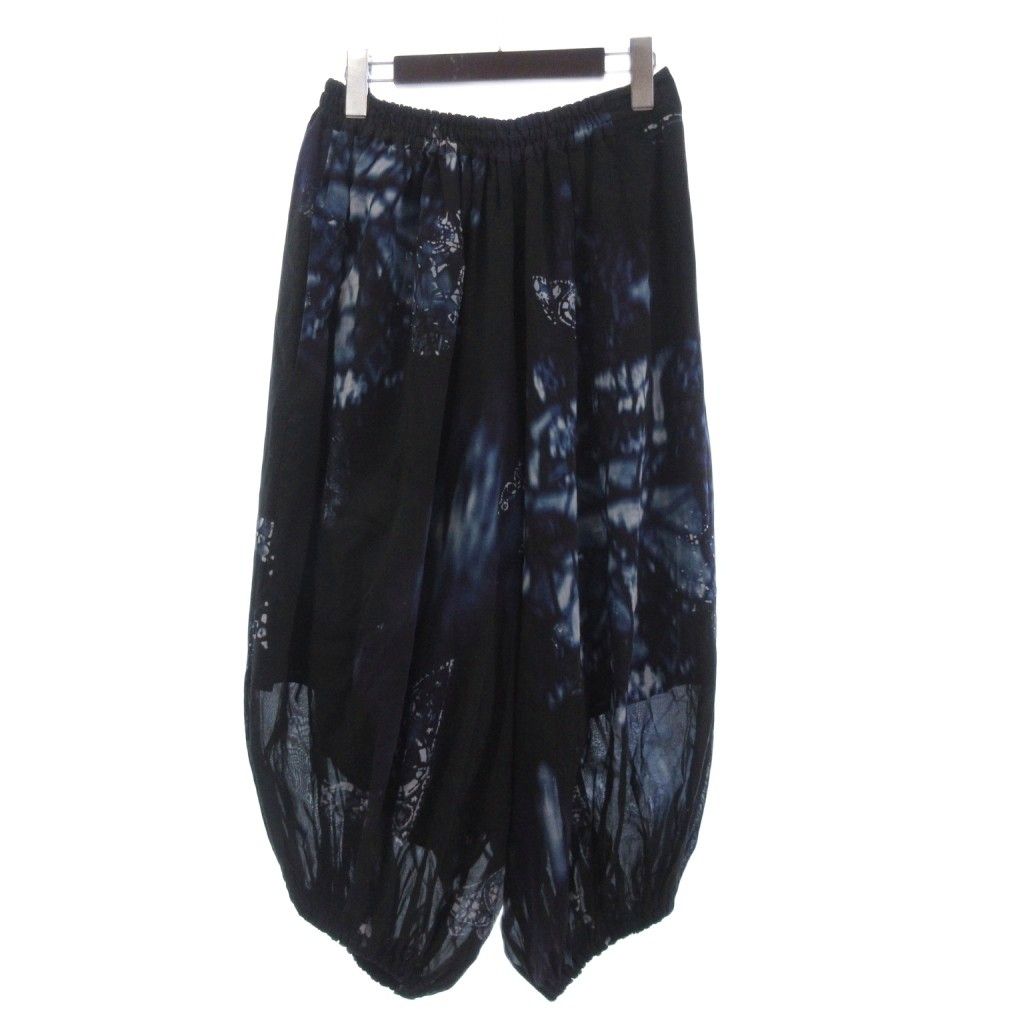 ワイズ Y s ヨウジヤマモト バルーンパンツ サルエル イージー YD-P17-021 総柄 黒 ブラック 1