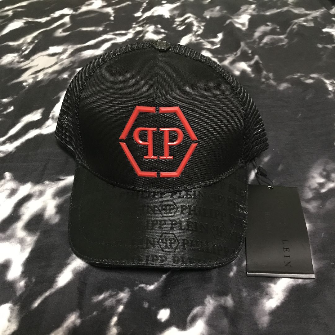 033 PHILIPP PLEIN ロゴプレート ブラック キャップ