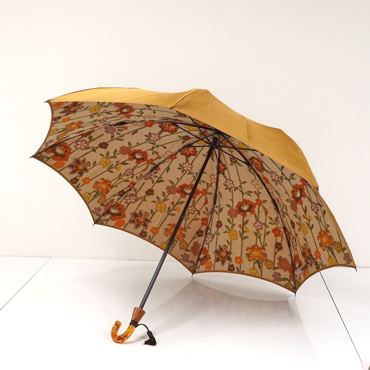 5/6(火)まで【新品・未使用】小宮商店 和花 甲州織　雨晴兼用折畳傘 折りたたみ傘 小宮商店 和花 USED美品 高級傘 ほぐし織 雨晴兼用