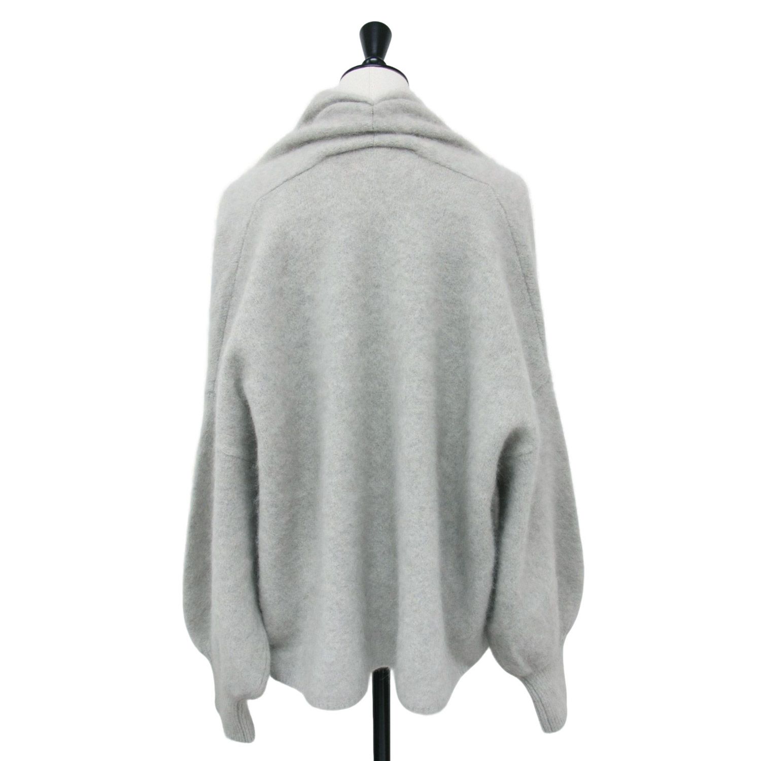 ファーニットパフカーディガン グレー 美品】NOBLE ラクーンファー