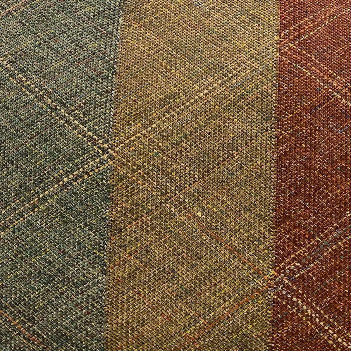 名古屋帯 秀品 斜め格子 金糸 赤茶 正絹