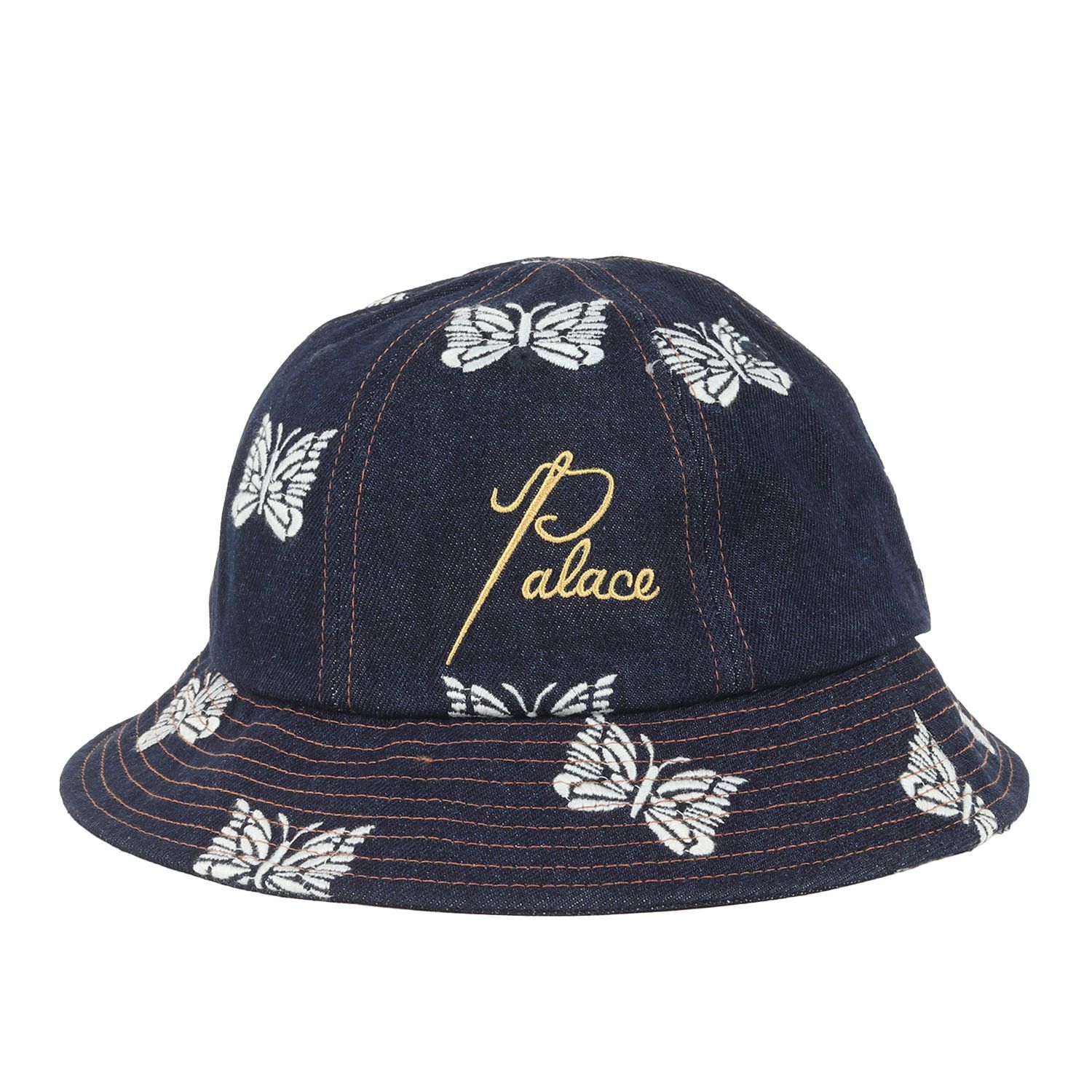 PALACE パレス ハット サイズ L|XL | 24AW NEEDLES パピヨン刺繍 デニム バケットハット Denim Bucket Hat | インディゴ | ブランド 帽子 コラボ メンズ