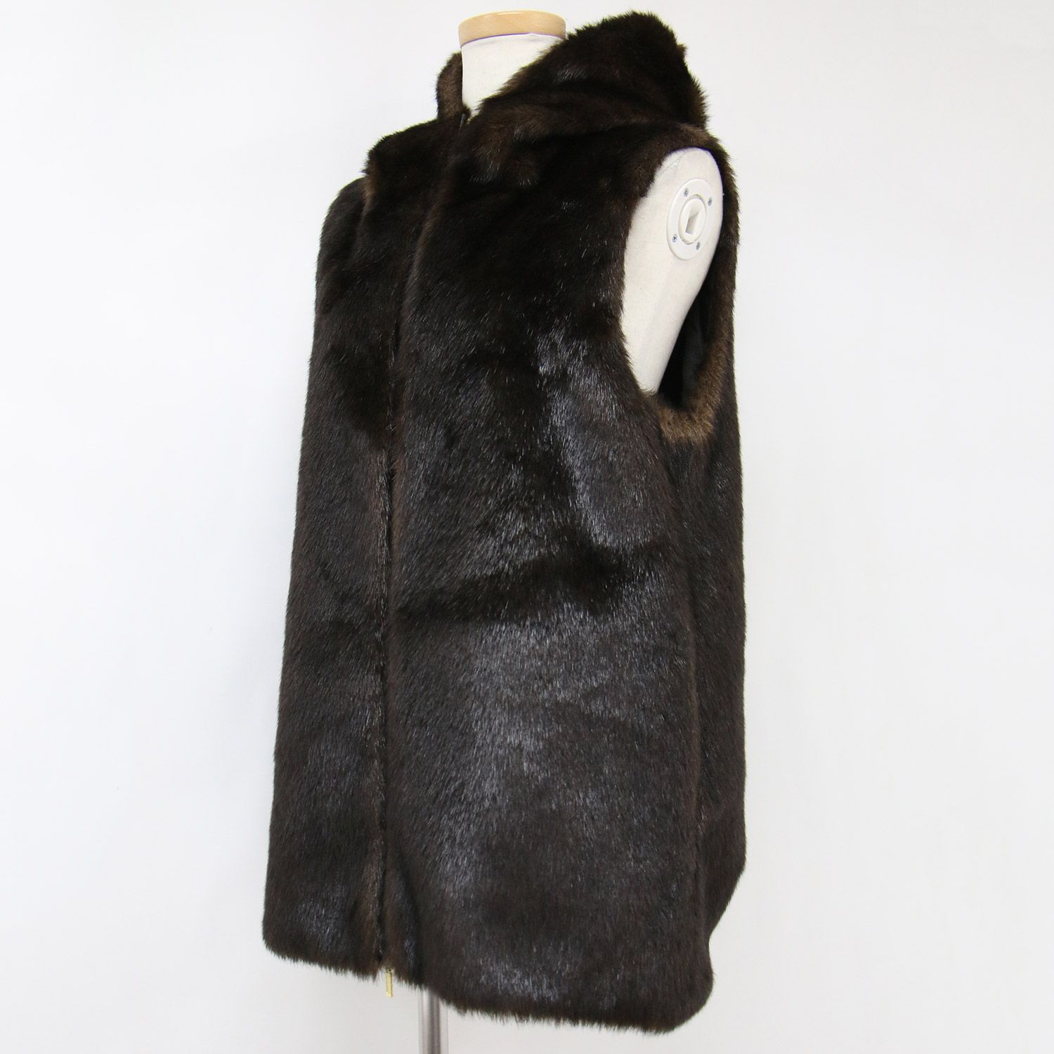 フード付き ファーのジレ ベスト DAMAチュニック ダーマコレクション