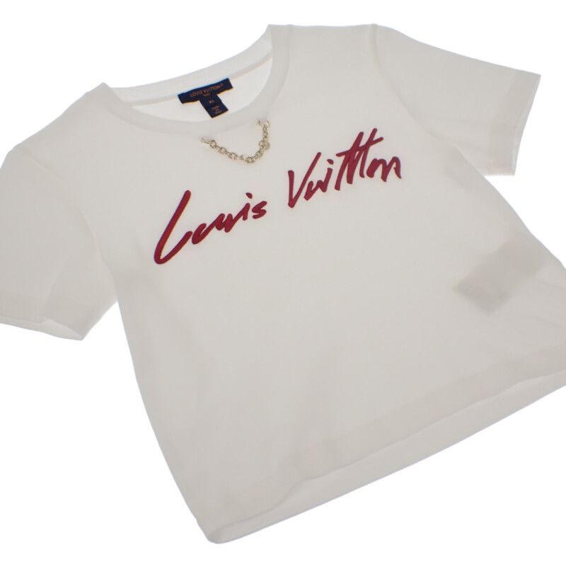  LOUIS VUITTON クロップトップ XS 1 AHJHR 半袖Ｔシャツ コットン ホワイト レディース 衣類 半袖(Tシャツ) Tシャツ カットソー