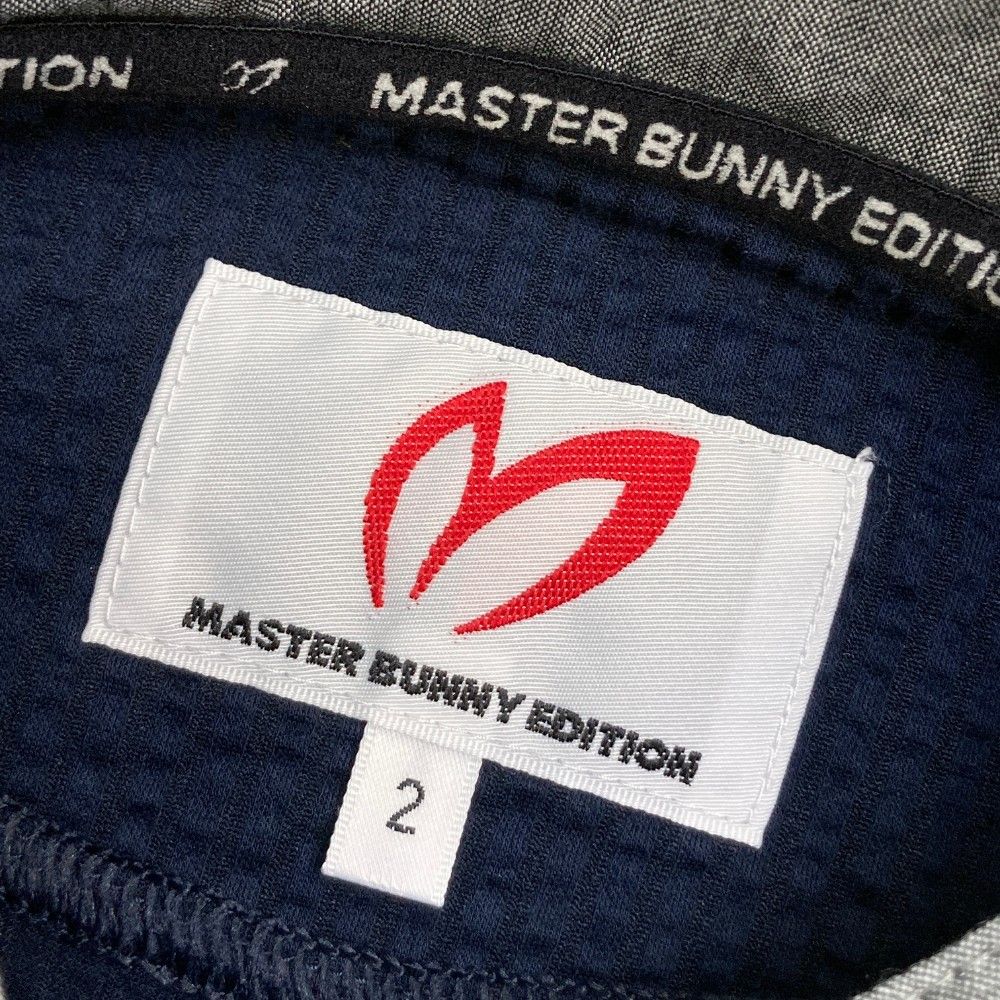 サイズ：2 MASTER BUNNY EDITION マスターバニーエディション  ノースリーブシャツ ストライプ柄 ネイビー系 [240101445825] ゴルフウェア レディース ストスト サイズ：2 MASTER BUNNY EDITION マスターバニーエディション
