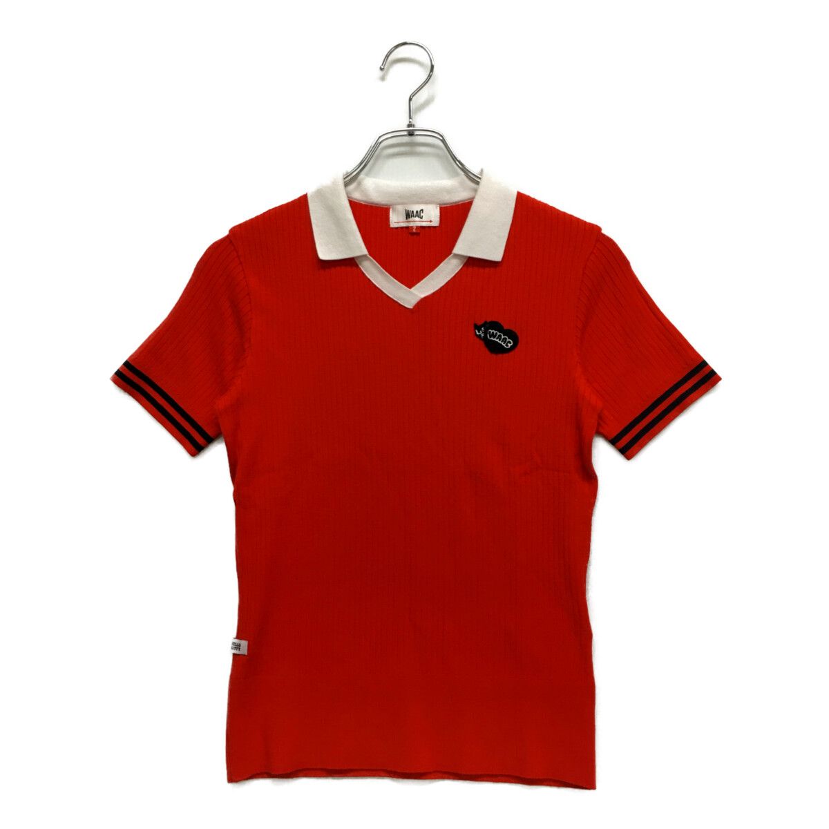美品　WAAC ワック 半袖ポロシャツ　2 ゴルフウェア 中古 レディース ワック WAAC 半袖ポロシャツ 2(M) 赤 レッド