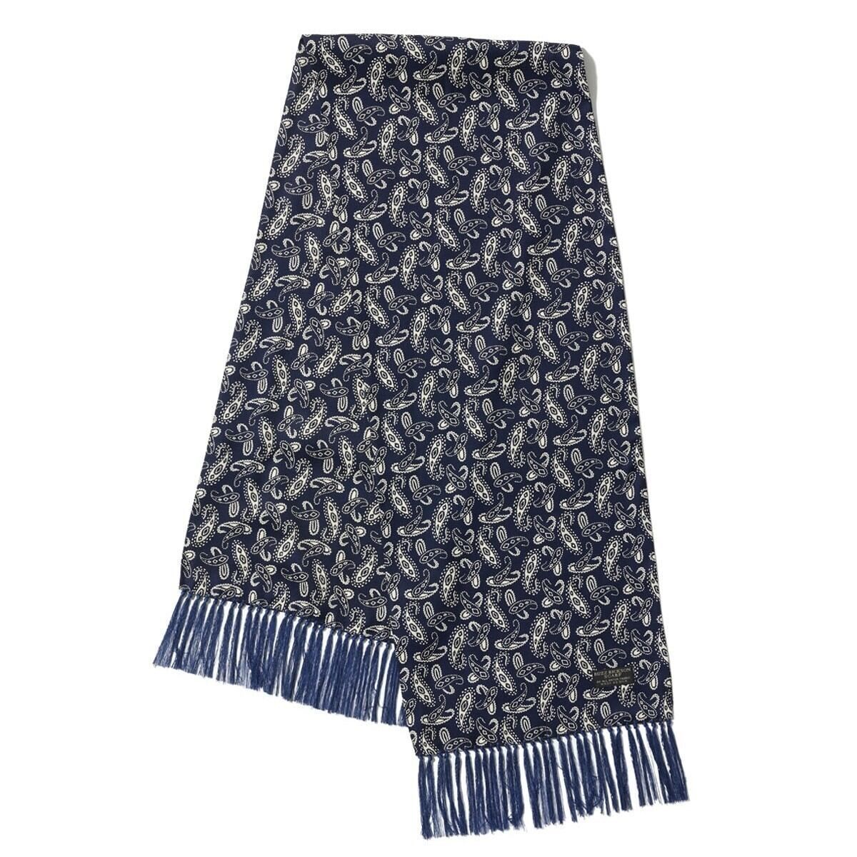 バズリクソンズ レーヨン パイロット スカーフ アメカジ ミリタリー 軍物 ペイズリー柄 BR02822 128 ネイビー