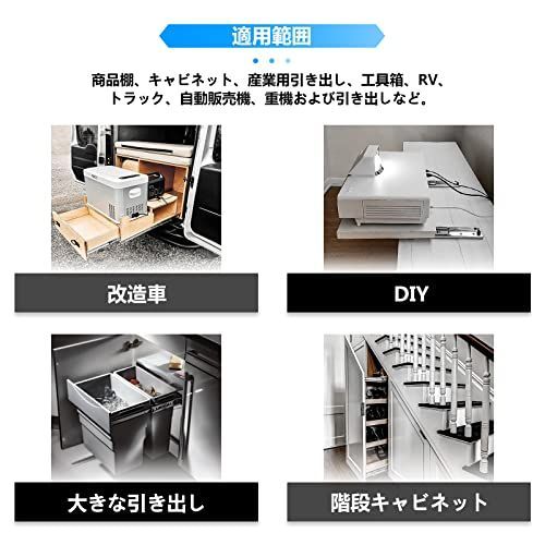 600mm_ロックなし AOLISHENG 重量用 スライドレール 2023年新型 二列