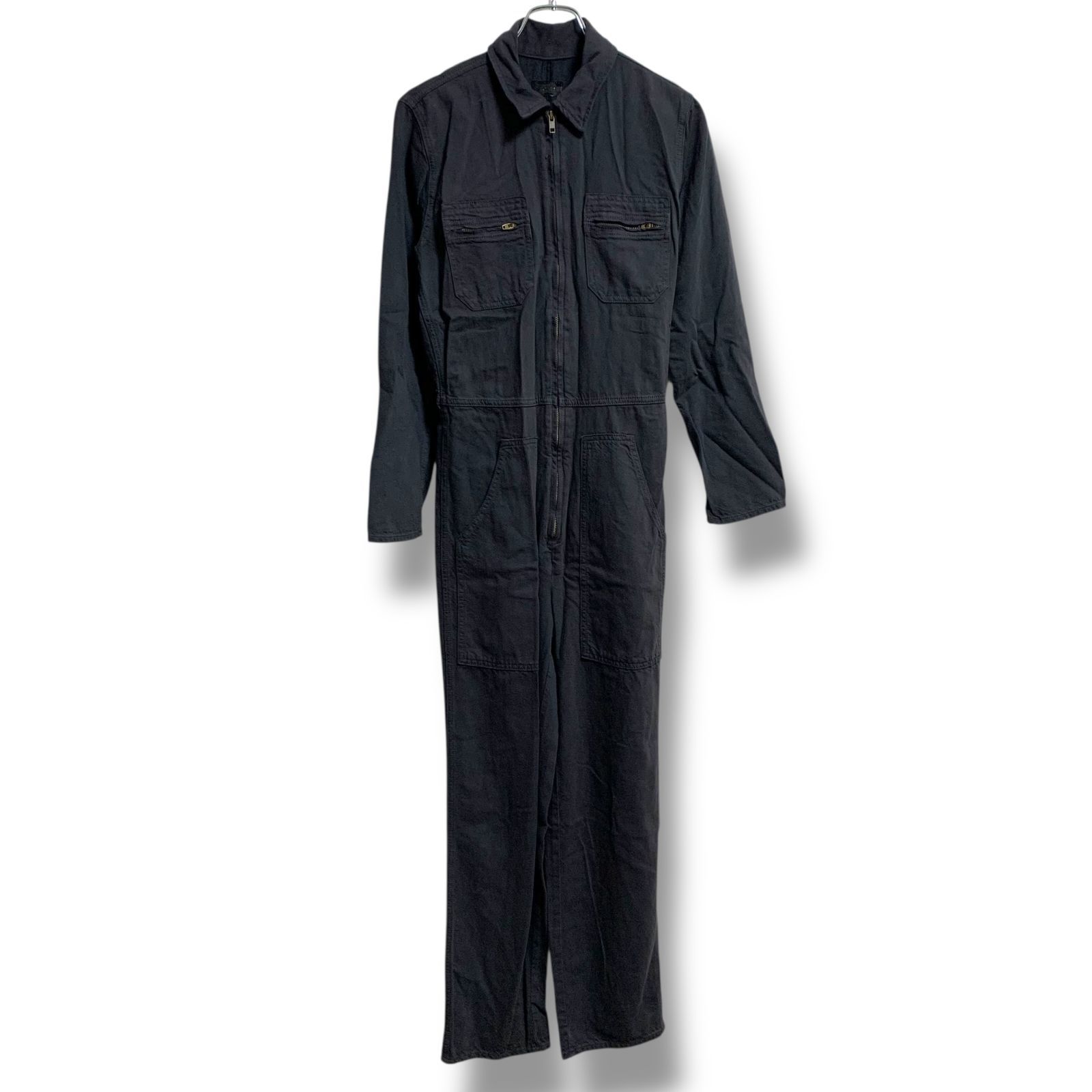 海外ファッション通販。 MOTHER マザー ブラック ジャンプスーツ つなぎ オールインワン THE JUMPSUIT ANKLE 綿混 XS Sサイズ相当 レディース フェイデッドブラック カジュアル 上質素材 001058H 最高の品質！