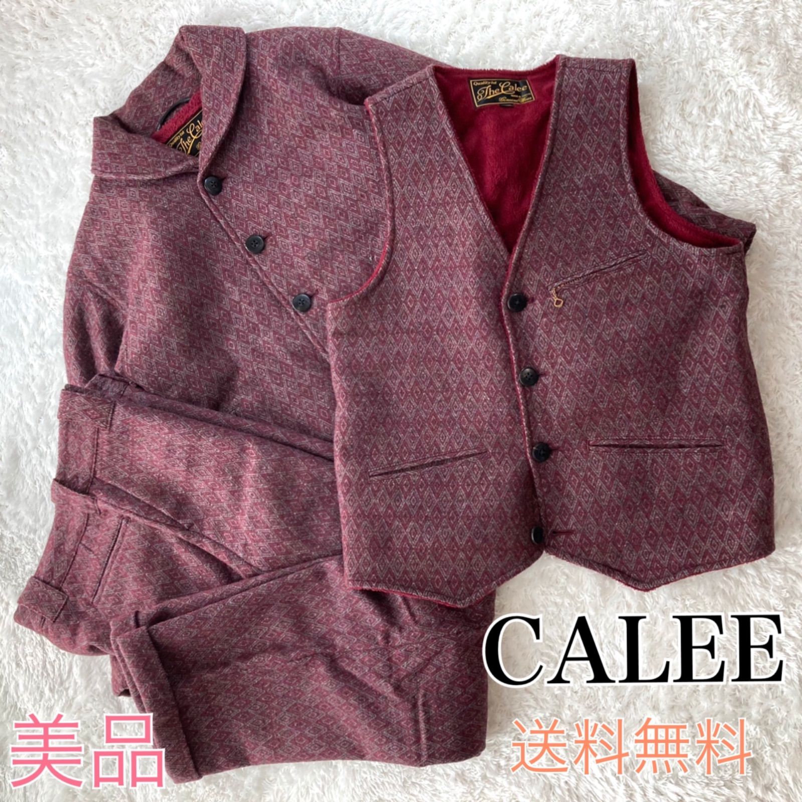calee 3ピース セットアップ スーツ M 定価105,760円 2点セット スリーピース スーツ ビジネススーツ レディース