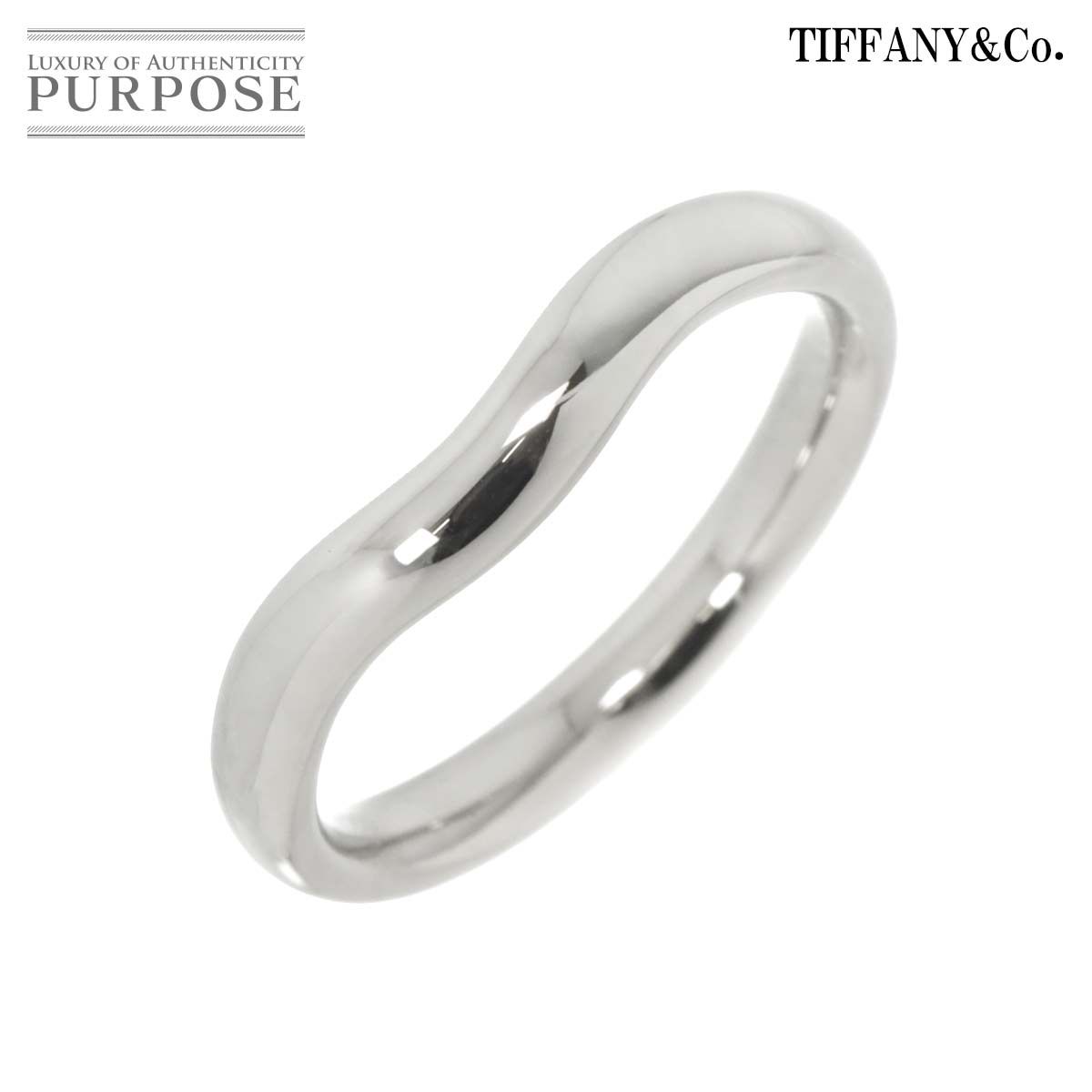 ティファニー TIFFANY-Co. ワイド カーブド バンド 13号 リング Pt プラチナ 指輪 Curved Band Ring 90284135