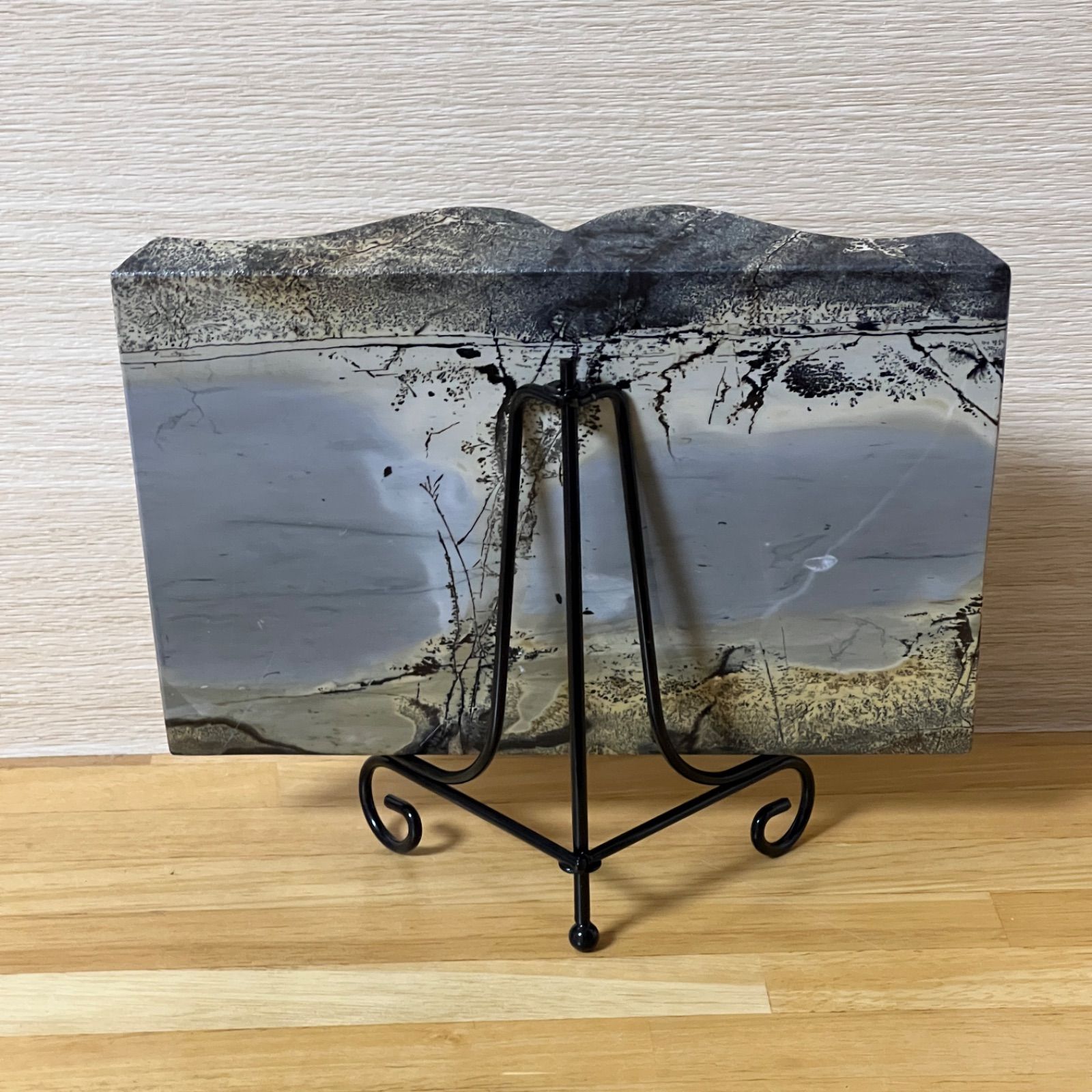 ⬛︎【１点物】ピクチャージャスパー 天然石 ブックスタイル 自然風景模様　台座付 ⬛︎【1点もの】ピクチャージャスパー 天然石 ブックスタイル