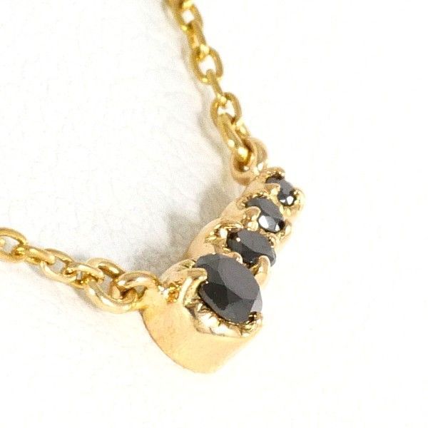 オーロラグラン K10YG ネックレス necklace ブラックダイヤ 総