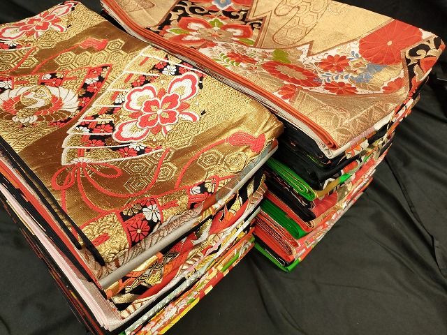 平和屋本店 1円 子供帯 まとめて 35点 鳳凰 向かい鶴 折鶴 人物 蝶 花柄 七宝 アンティーク 金銀糸 など あり se2837