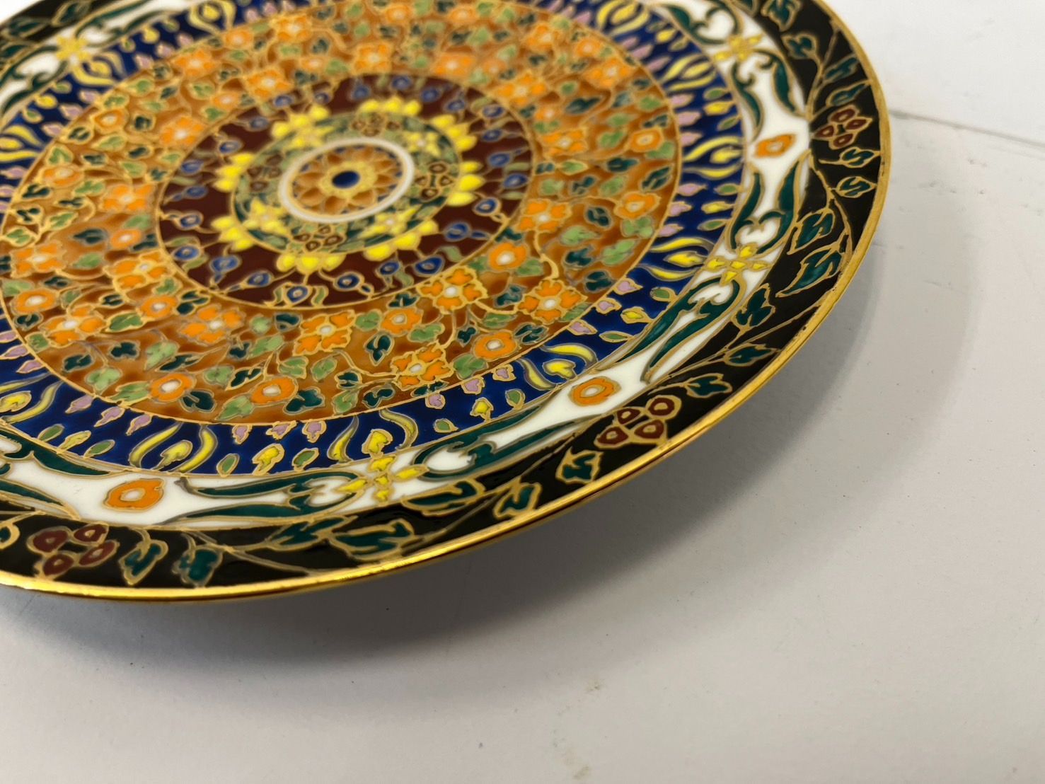 タイ王国　18世紀　ベンチャロン古赤絵　台皿5客　トヒニ　東さ6-0805☆2F タイ王国 18世紀 ベンチャロン古赤絵 台皿5客 トヒニ 東さ6-0805