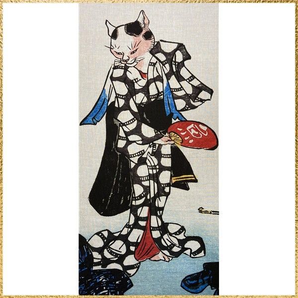 柿渋染めもんぺ【猫a】歌川国芳 浮世絵手ぬぐい ハンドメイド ワイドパンツ 柿渋染めもんぺ【猫b】歌川国芳 浮世絵手ぬぐい ハンドメイド