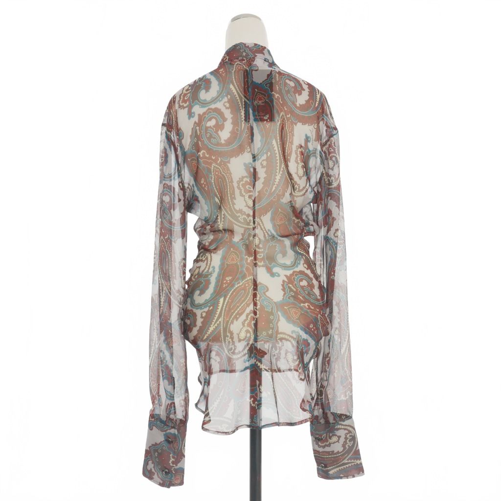 ディースクエアード 22AW シースルーシャツ ブラウス 長袖 38 レッド 赤 ディースクエアード DSQUARED2 22AW シースルーシャツ ブラウス 長袖