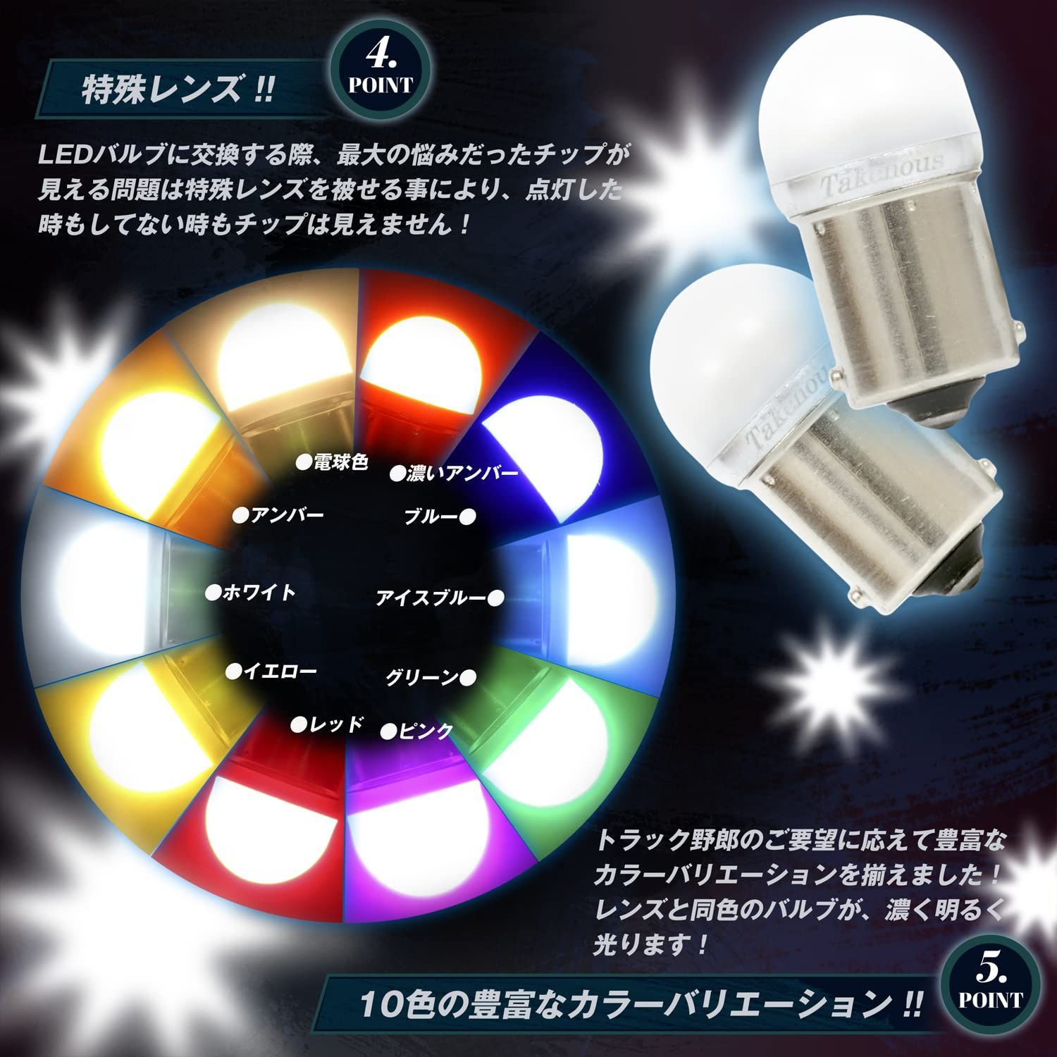 新着商品】LED シングル S25 ブルー BA15s 竹村商会 ルミナス