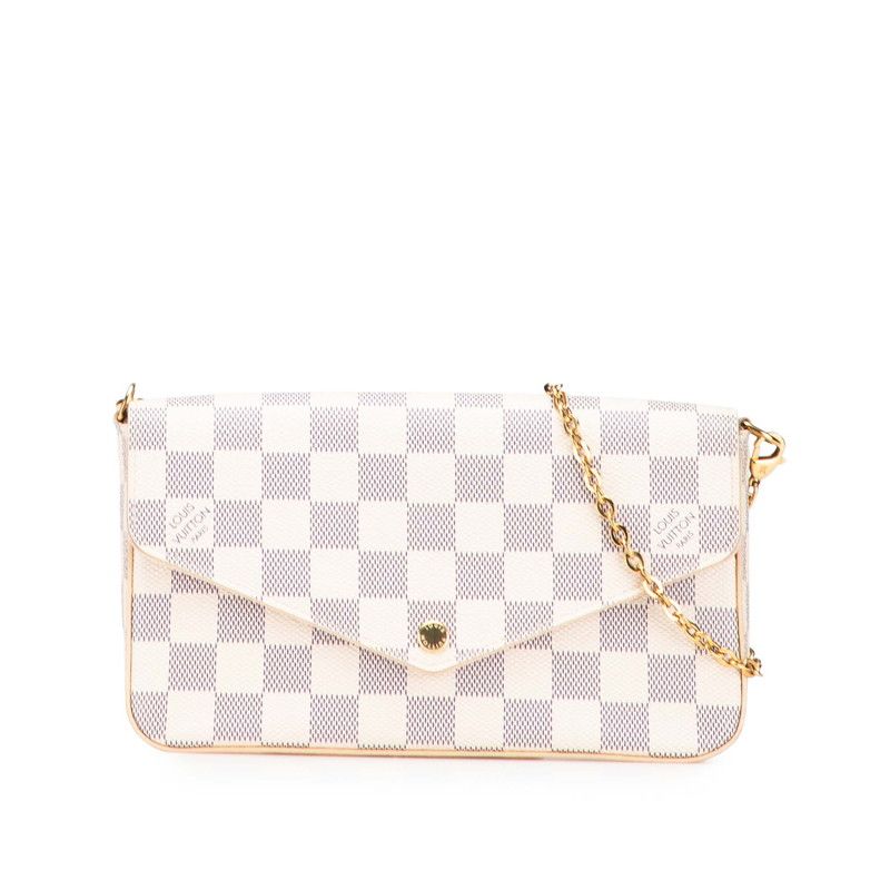 美品ヴィトン　ルイヴィトン　ダミエアズール　ポシェット　ホワイト　VUITTON ポシェットボスフォール ダミエアズール ショルダーバッグ PVC