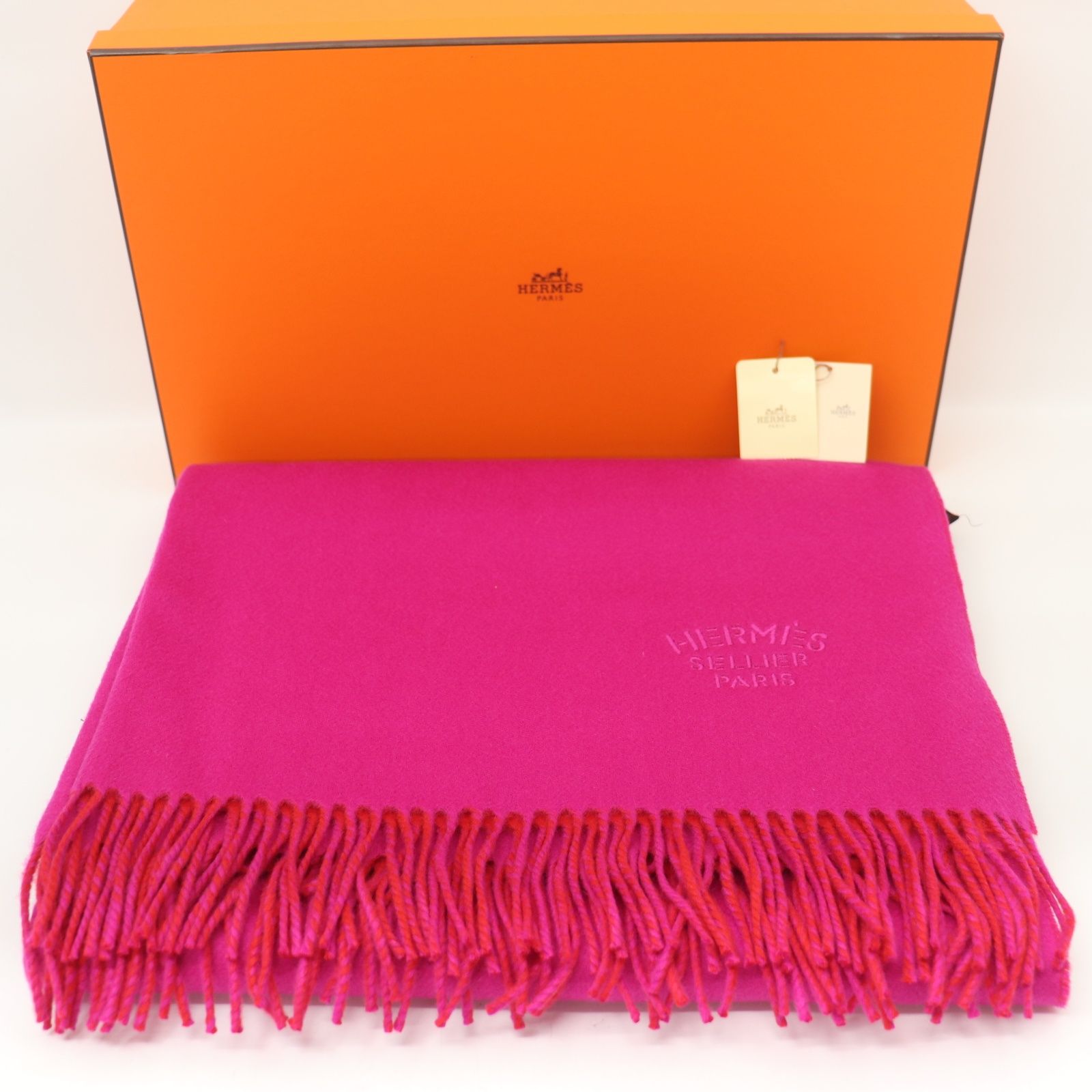IT5RKJVDCQBH HERMES エルメス ストール H259978S カシミヤ パープル レッド レディース 外