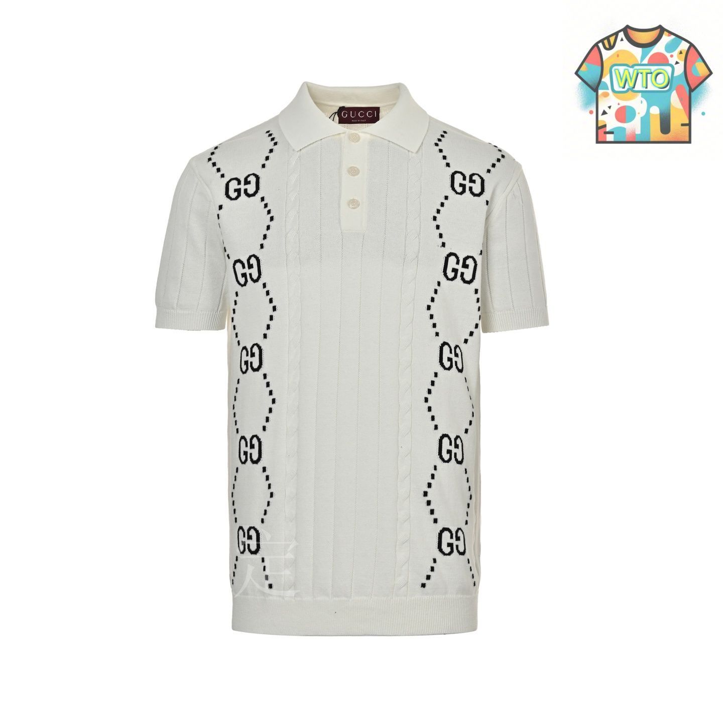 今日特価】Gucci 25ss Double G Jacquard Cable - knit Polo