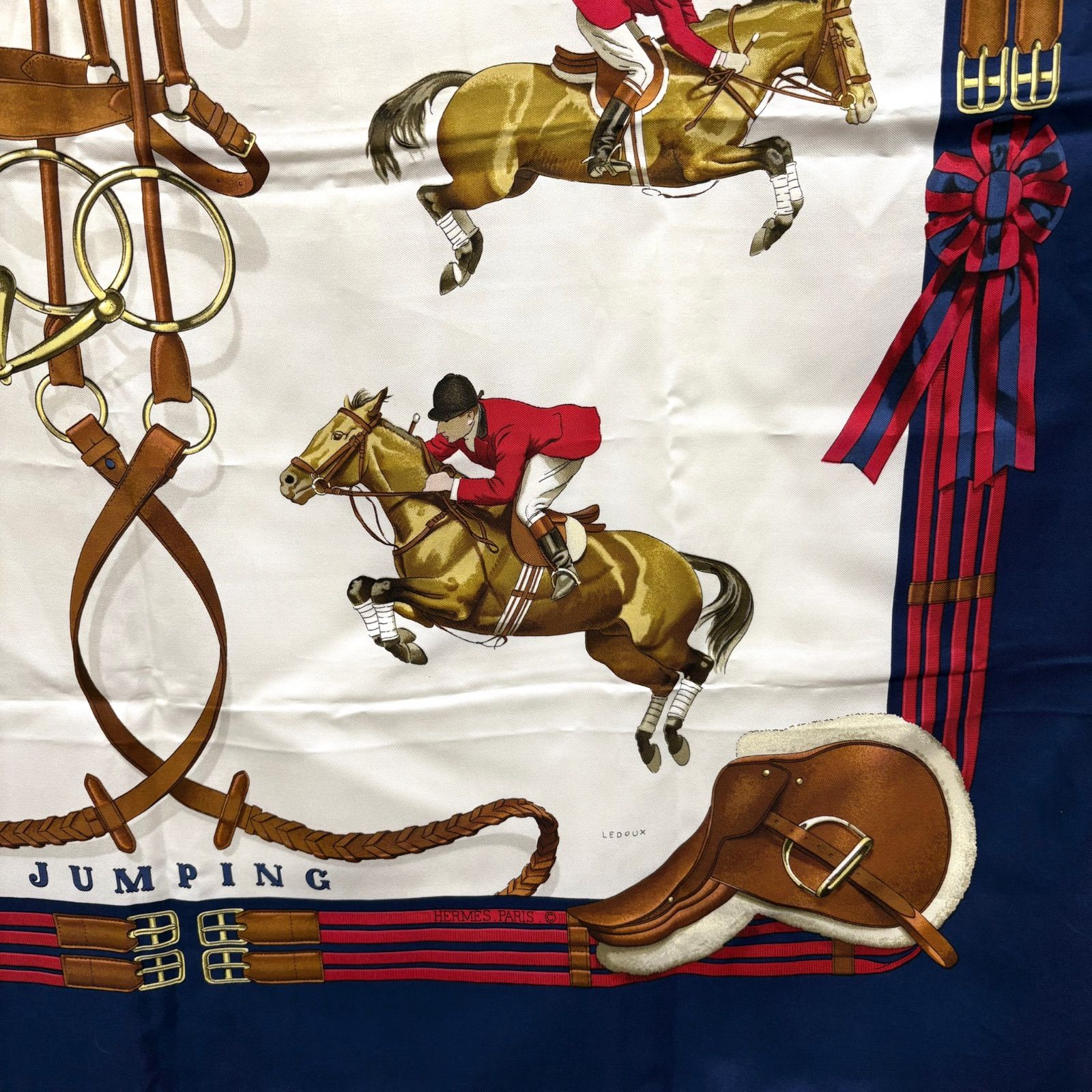 美品】HERMES エルメス カレ90 ジャンピング JUMPING 馬 乗馬