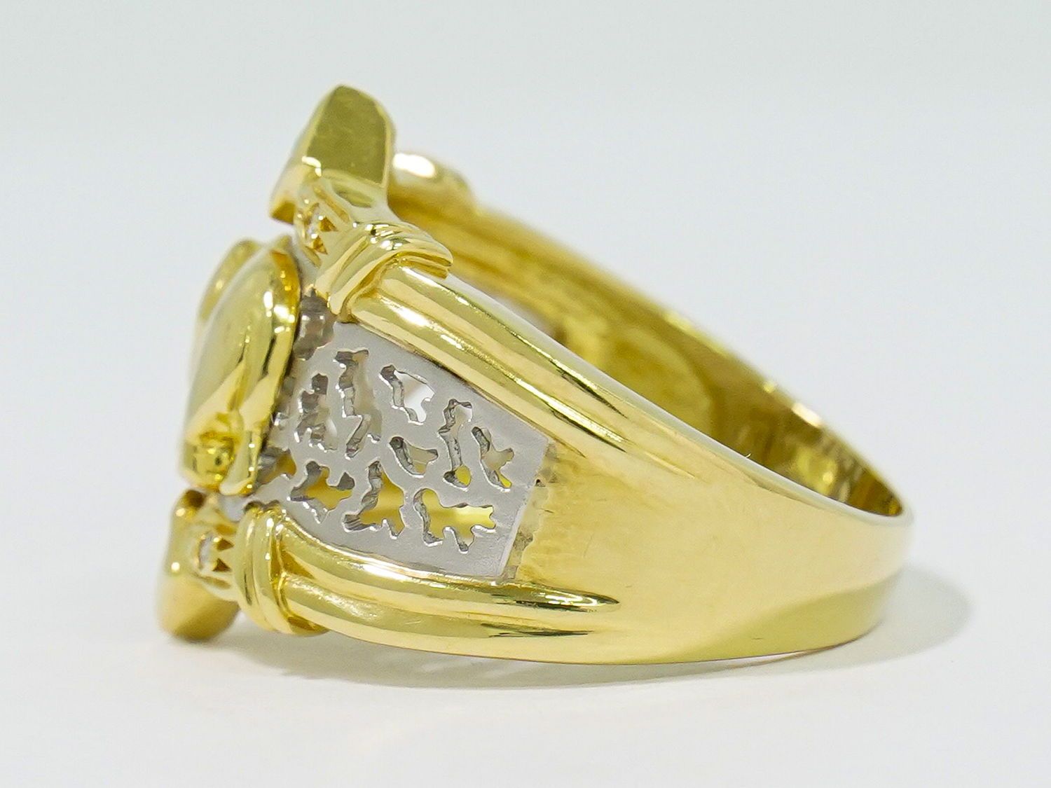 本物 エメラルド 0.14ct ダイヤモンド 0.03ct K18 YG Pt900 コンビ  