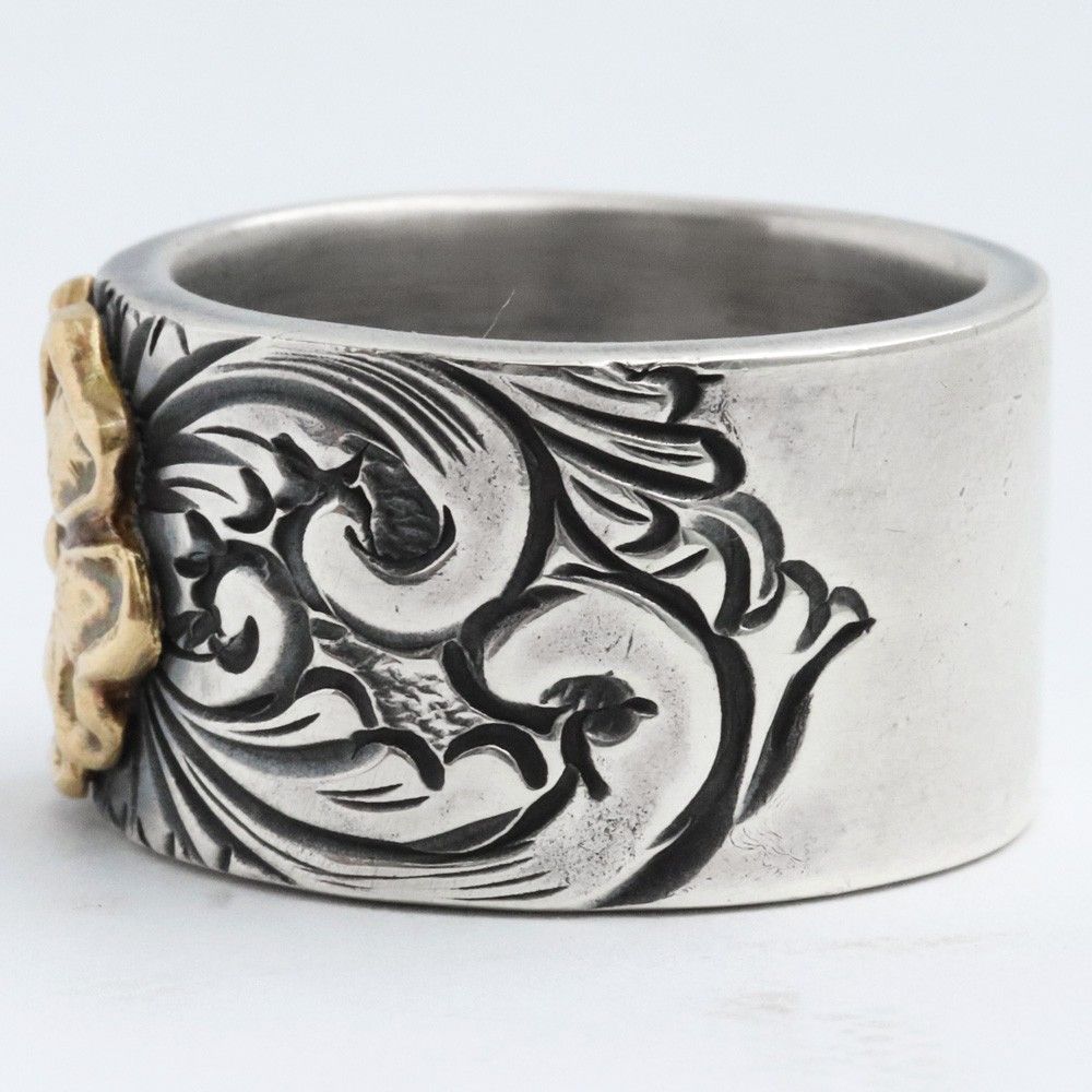 19号 LARRY SMITH 18K ROSE KARAKUSA RING 12mm - メルカリ