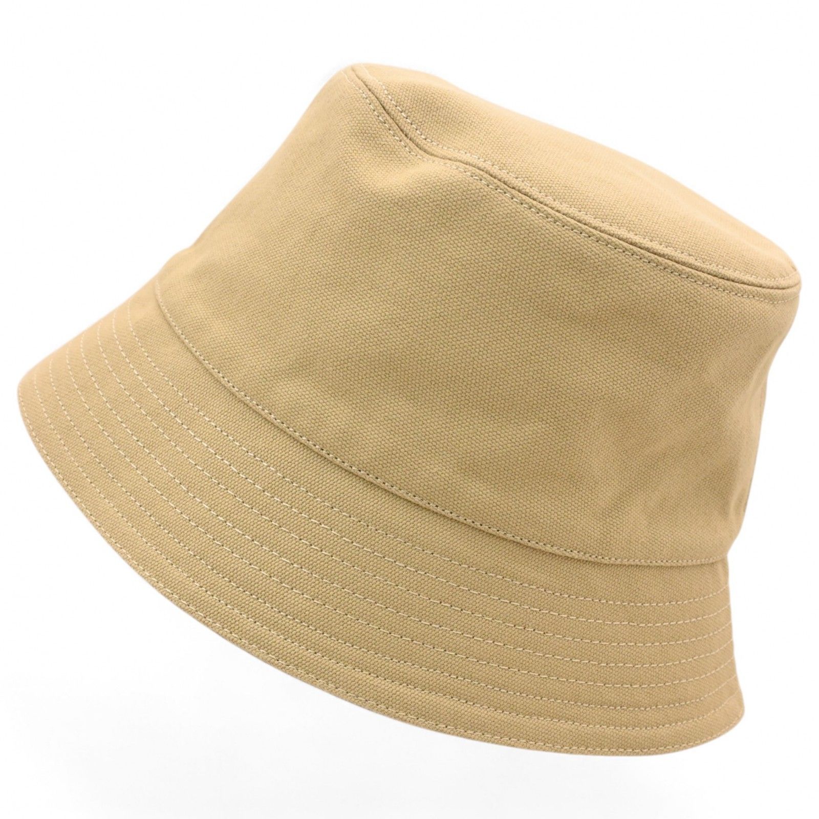 ロエベ バケットハット ロゴ 57 サンド×タン Aランク lo8835bf