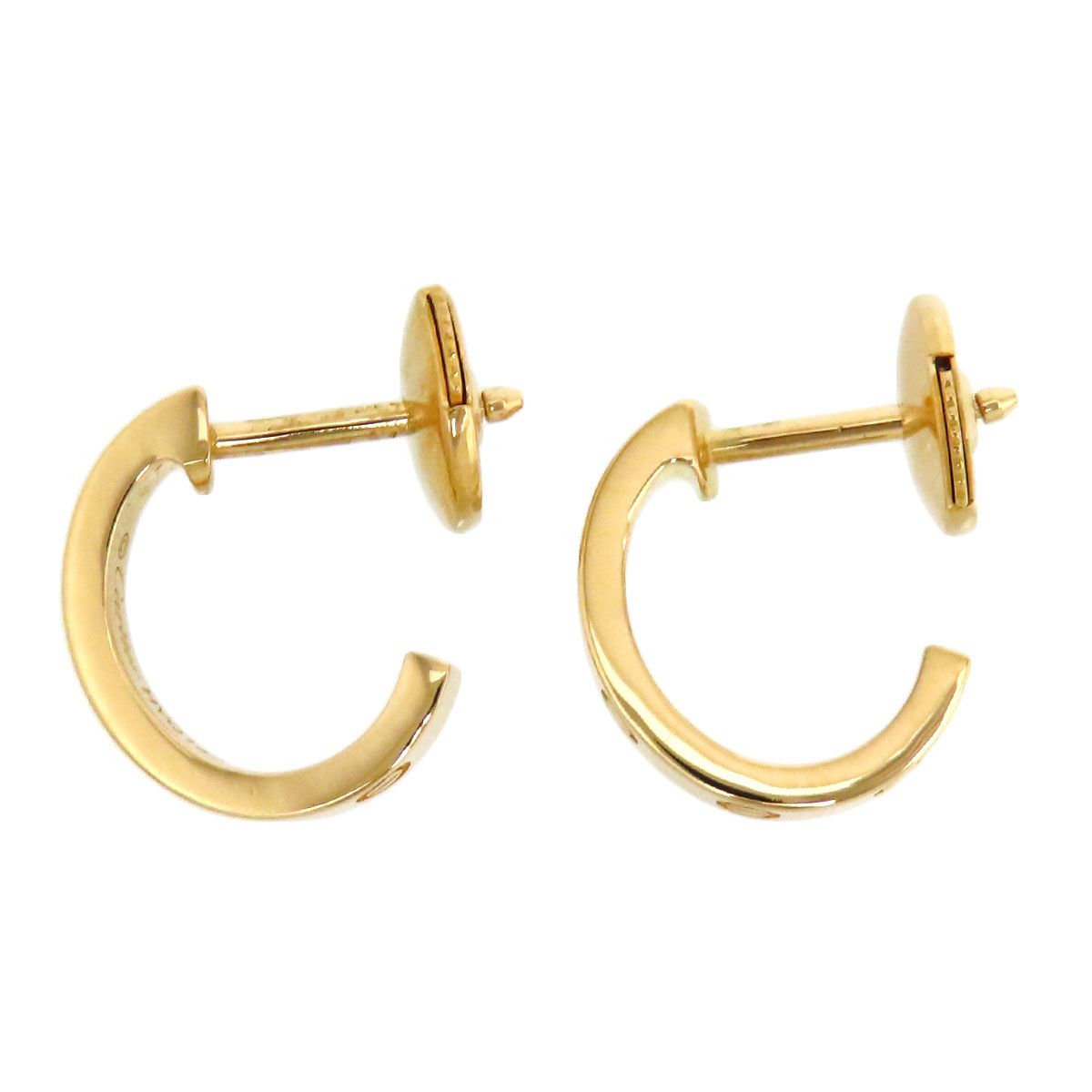 【美品】カルティエ　ラブ　ピアス　750 YG 片耳　フープ Cartier カルティエ ピアス ラブフープピアス ラブ フープ K18WG