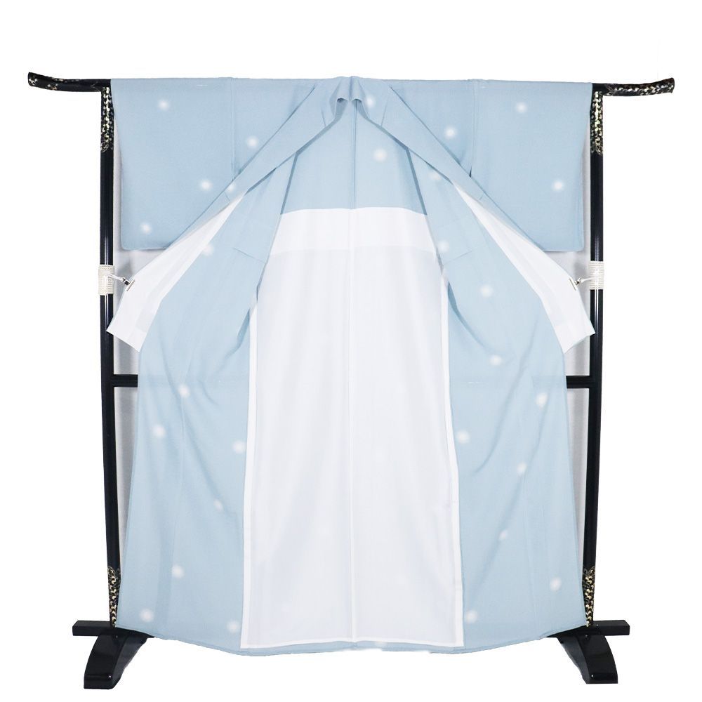蛍ぼかし　絽　正絹 絽 江戸小紋 蛍ぼかし 水色 正絹 Lサイズ ki30895 新品 夏着物