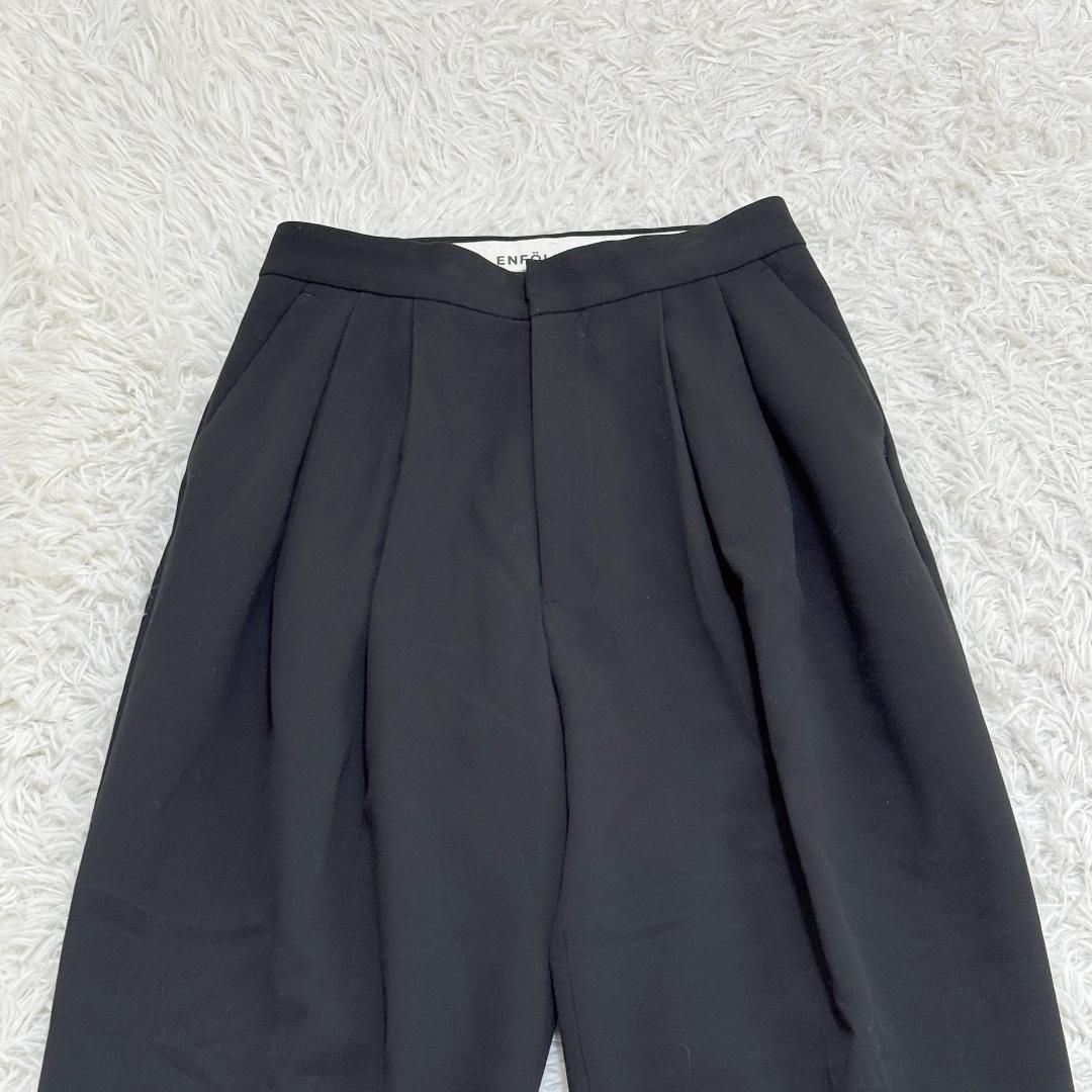 ENFOLD テーパードパンツ スラックス タック 38 ブラック