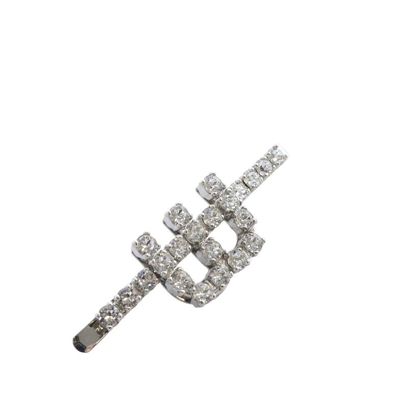 ミュウミュウ miumiu クリスタル ヘアピン シルバー色 5JF039 - メルカリ