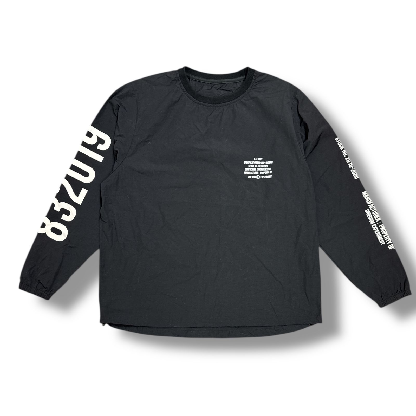 参考上代25300円 uniform experiment 19AW PULLOVER SMOCK プルオーバー スモック ジャケット ユニフォームエクスペリメント UE-192001 ブラック 2  93246A3