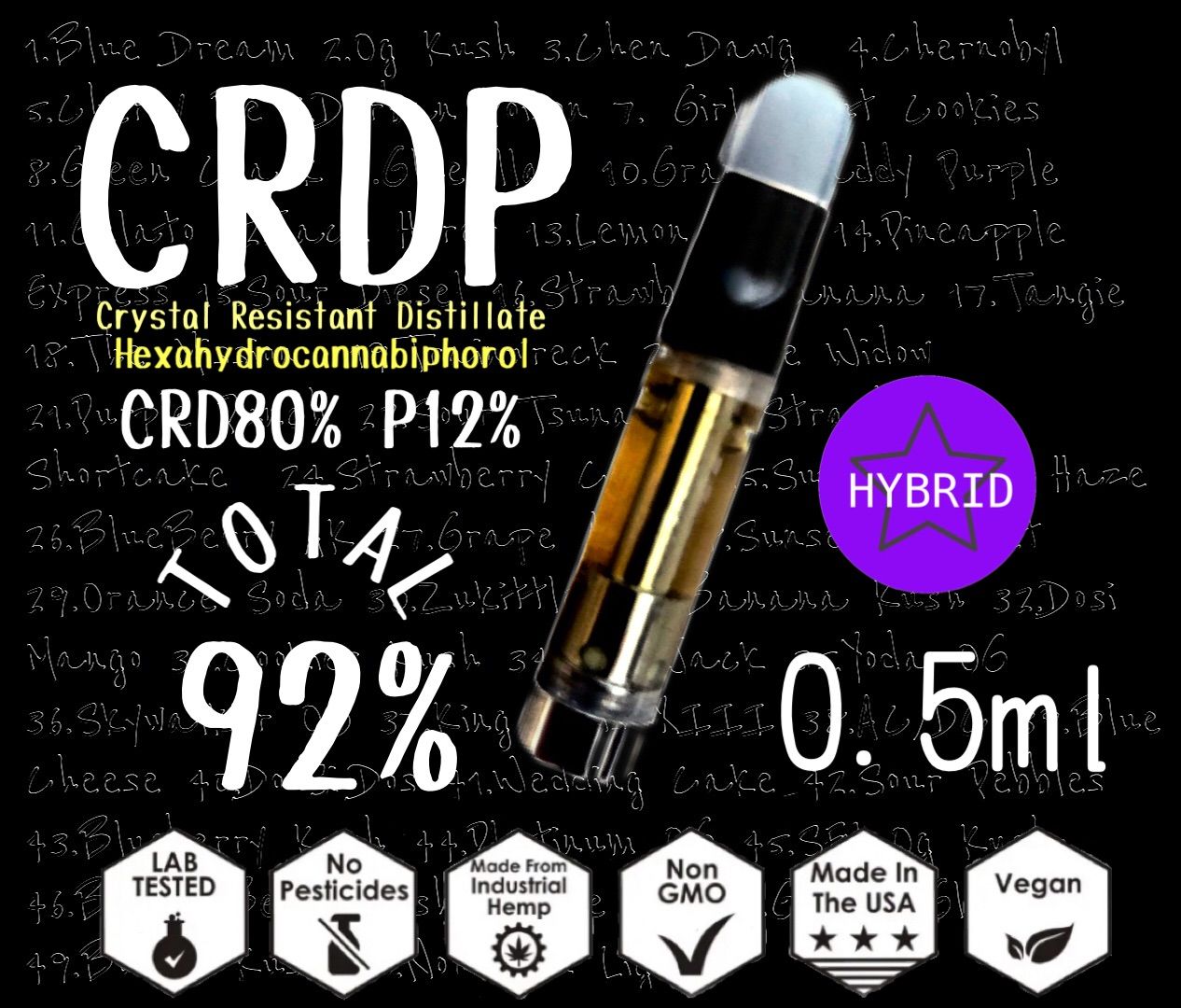 人気絶頂 CRDP35% 0.5ml 高濃度リキッド 高級麻由来濃縮テルペン配合