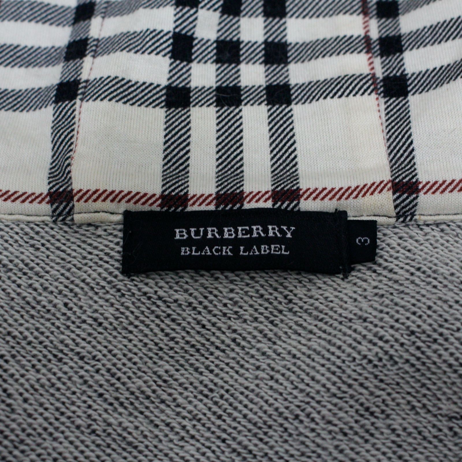 BURBERRY BLACK LABEL バーバリーブラックレーベル パーカー グレー 綿 100% ファー フード付き