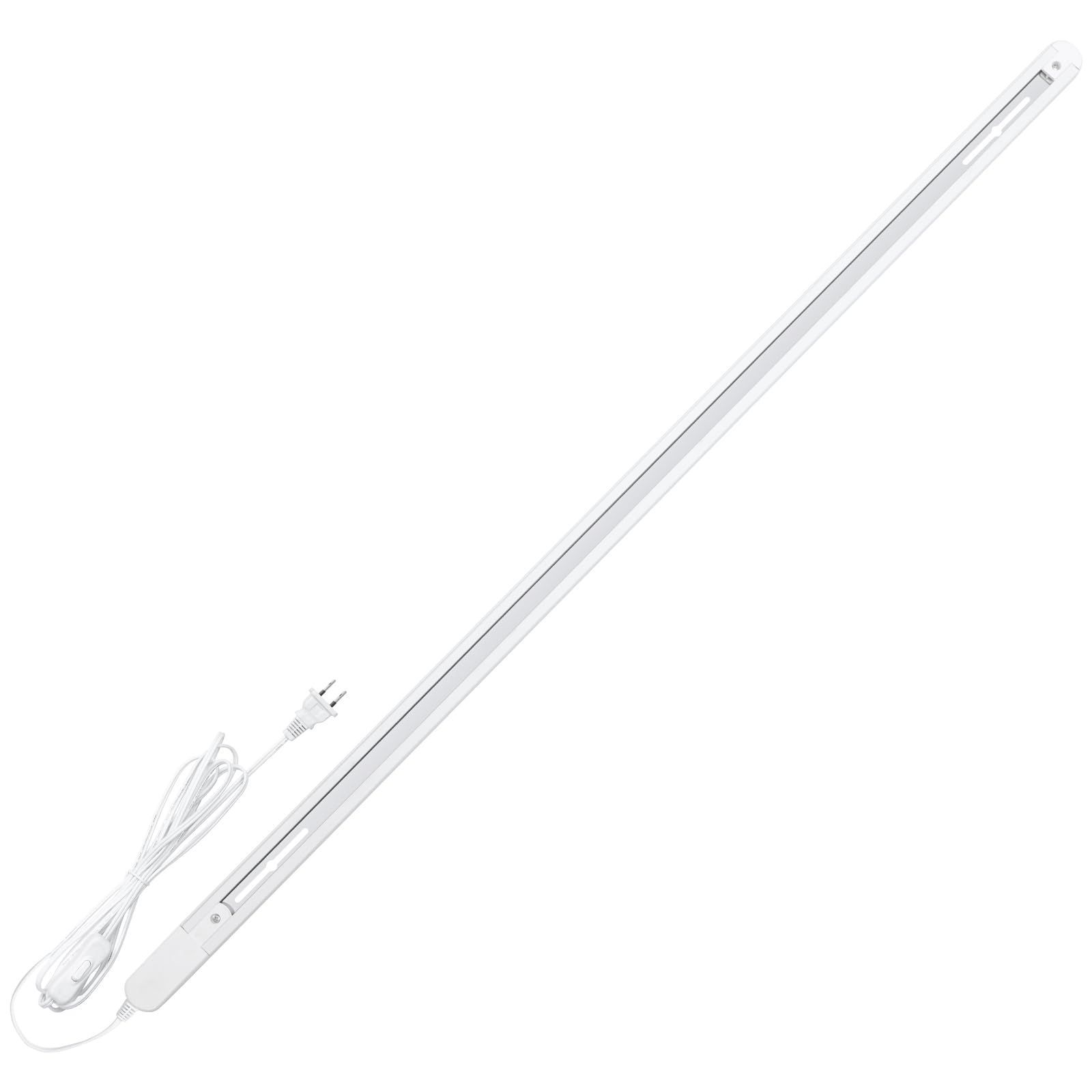 ホワイト_1m szbritelight ダクトレール コンセント ライティングレール 1m スイッチ付き ライティングバー コード付 簡易取付 工事不要 インテリア 天井照明 レールライト用 ホワイト (1m)