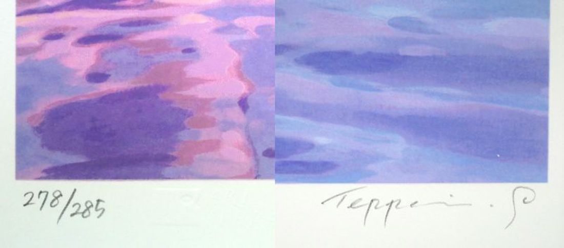 真作保証 笹倉鉄平 「エクリューズ浜」シルクスクリーン 直筆サイン 光の情景画家 笹倉 鉄平「エクリューズ浜」シルクスクリーン版画 限定サイン入り 光