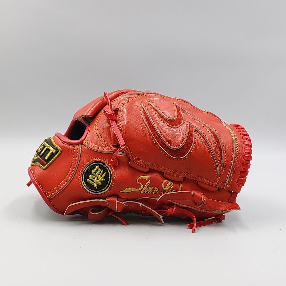  全紐交換済み ゼット 硬式グローブ 投手用 型付け済み ZETT グラブ WE 1349 硬式 グローブ