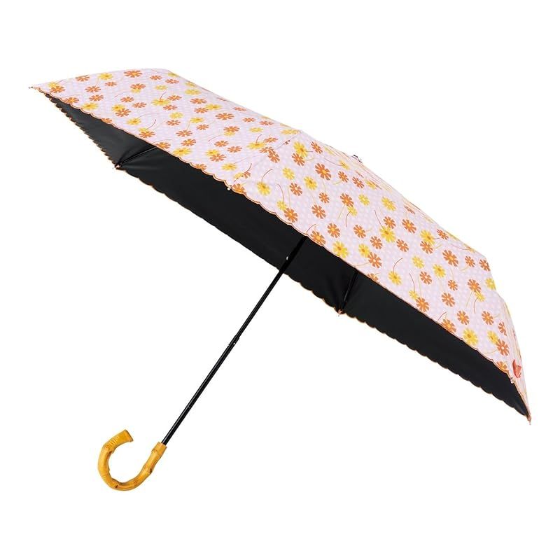 【アデリアレトロ】 コラボ [estaa エスタ] 日傘 折りたたみ傘 一級遮光 UV 晴雨兼用竹手元 31-240-30230-05 オレンジ 0