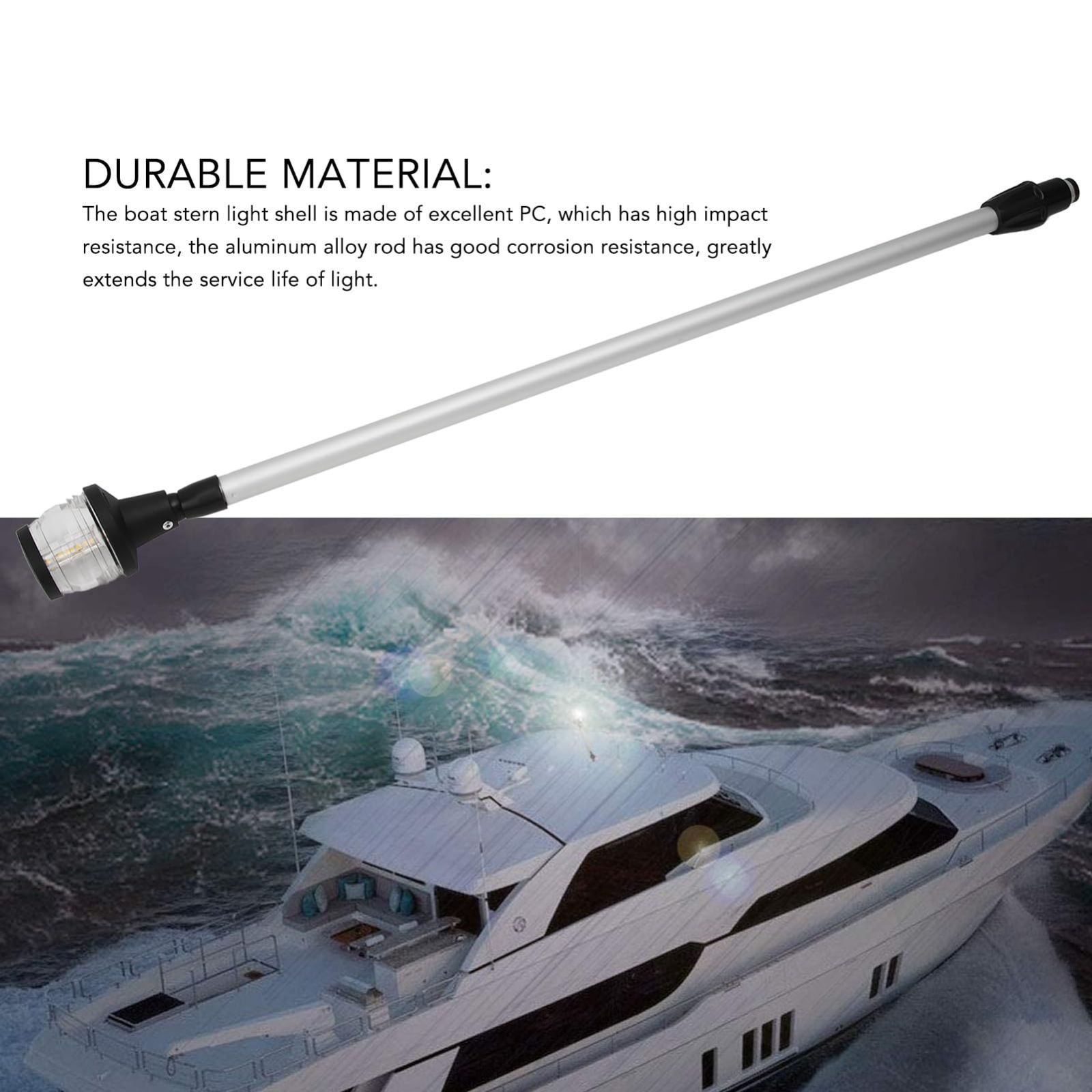 IP65防水ボート航行灯 LEDボートアンカーライト 360 度全周ボート船尾ライト 29.5-43.7インチの海洋航行灯 漁船 ヨット 船舶用 OLIVEOS_COM_TR