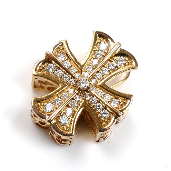 ゆきざき K18PG ピンクゴールド ダブルトップ ダイヤ ペンダントトップ