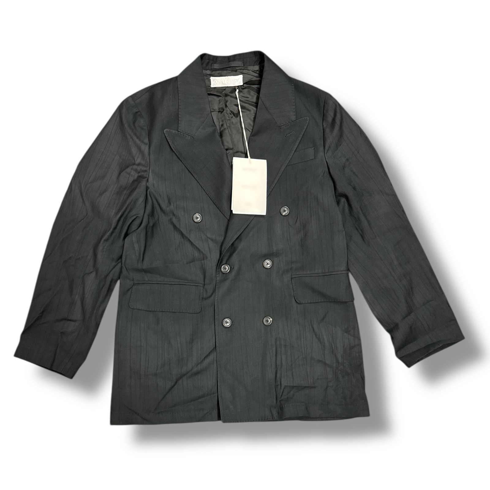 参考上代84700円 OUR LEGACY SHARP DB BLAZER Black Experienced Viscose シャープダブルブレストブレーザー テーラードジャケット アワーレガシー M4220SBF ブラック 48 91372A5